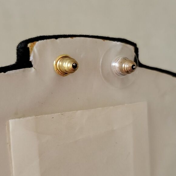 Geode Crystal Stone Stud Earrings Blue - Picture 5 of 7